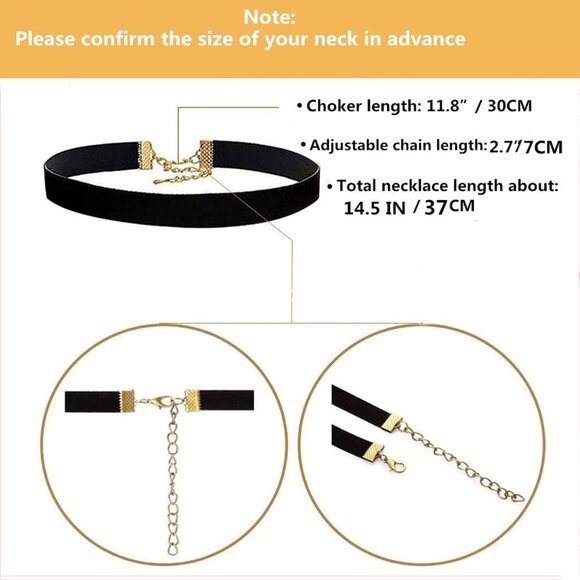 0 Pcs Black Necklaces for Women Adjustable Layered Velvet Choker Set Classic Got - Picture 2 of 7